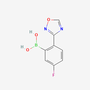 molecular formula C8H6BFN2O3 B12458316 5-Fluoro-2-(1,2,4-oxadiazol-3-yl)phenylboronic acid 
