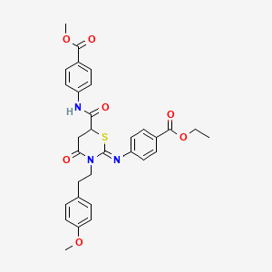molecular formula C31H31N3O7S B12458373 methyl 4-[({(2Z)-2-{[4-(ethoxycarbonyl)phenyl]imino}-3-[2-(4-methoxyphenyl)ethyl]-4-oxo-1,3-thiazinan-6-yl}carbonyl)amino]benzoate 