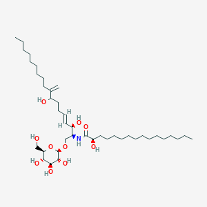 molecular formula C41H77NO10 B1245838 (2R)-N-[(E,2S,3R)-3,8-dihydroxy-9-methylidene-1-[(2R,3R,4S,5S,6R)-3,4,5-trihydroxy-6-(hydroxymethyl)oxan-2-yl]oxyoctadec-4-en-2-yl]-2-hydroxyhexadecanamide 