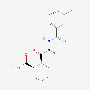 molecular formula C16H20N2O4 B12458381 (1R,2S)-2-({2-[(3-methylphenyl)carbonyl]hydrazinyl}carbonyl)cyclohexanecarboxylic acid 