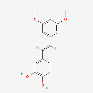 molecular formula C16H16O4 B1245840 4-[2-(3,5-Dimethoxyphenyl)ethenyl]benzene-1,2-diol CAS No. 475231-21-1