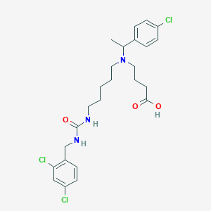 molecular formula C25H32Cl3N3O3 B1245845 4-[1-(4-Chlorophenyl)ethyl-[5-[(2,4-dichlorophenyl)methylcarbamoylamino]pentyl]amino]butanoic acid 