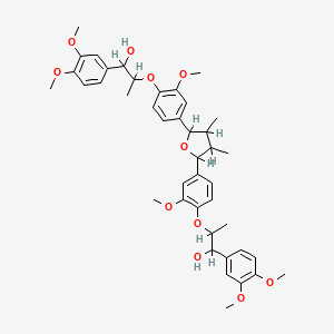 molecular formula C42H52O11 B1245846 1-(3,4-Dimethoxyphenyl)-2-[4-[5-[4-[1-(3,4-dimethoxyphenyl)-1-hydroxypropan-2-yl]oxy-3-methoxyphenyl]-3,4-dimethyloxolan-2-yl]-2-methoxyphenoxy]propan-1-ol 