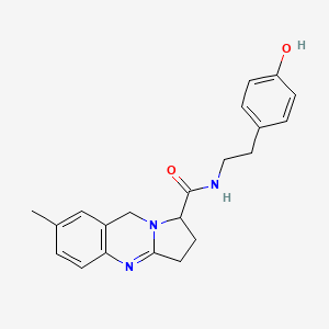 molecular formula C21H23N3O2 B12458479 N-[2-(4-hydroxyphenyl)ethyl]-7-methyl-1H,2H,3H,9H-pyrrolo[2,1-b]quinazoline-1-carboxamide 