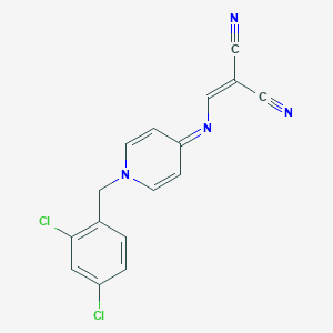 molecular formula C16H10Cl2N4 B12458486 2-[[[1-[(2,4-Dichlorophenyl)methyl]pyridin-4-ylidene]amino]methylidene]propanedinitrile CAS No. 371232-26-7