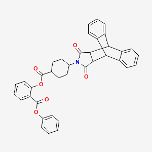 molecular formula C38H31NO6 B12458521 Phenyl 2-({[4-(16,18-dioxo-17-azapentacyclo[6.6.5.0~2,7~.0~9,14~.0~15,19~]nonadeca-2,4,6,9,11,13-hexaen-17-yl)cyclohexyl]carbonyl}oxy)benzoate (non-preferred name) 