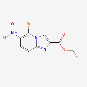 molecular formula C10H8BrN3O4 B12458632 5-Bromo-6-nitroimidazo[1,2-a]pyridine-2-carboxylic acid ethyl ester 