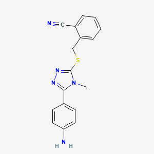molecular formula C17H15N5S B12458703 2-({[5-(4-aminophenyl)-4-methyl-4H-1,2,4-triazol-3-yl]sulfanyl}methyl)benzonitrile 