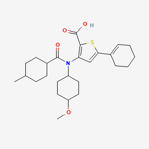 molecular formula C26H37NO4S B12458724 5-(Cyclohexen-1-yl)-3-[(4-methoxycyclohexyl)-(4-methylcyclohexanecarbonyl)amino]thiophene-2-carboxylic acid 