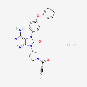 molecular formula C25H23ClN6O3 B12458732 6-amino-9-(1-but-2-ynoylpyrrolidin-3-yl)-7-(4-phenoxyphenyl)purin-8-one;hydrochloride 