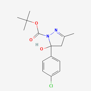 molecular formula C15H19ClN2O3 B12458739 tert-butyl 5-(4-chlorophenyl)-5-hydroxy-3-methyl-4H-pyrazole-1-carboxylate 