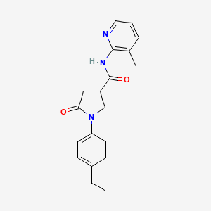 molecular formula C19H21N3O2 B12458753 1-(4-ethylphenyl)-N-(3-methylpyridin-2-yl)-5-oxopyrrolidine-3-carboxamide 