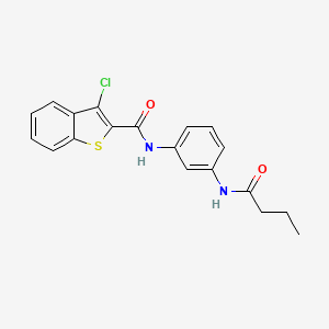molecular formula C19H17ClN2O2S B12458764 N-[3-(butanoylamino)phenyl]-3-chloro-1-benzothiophene-2-carboxamide 