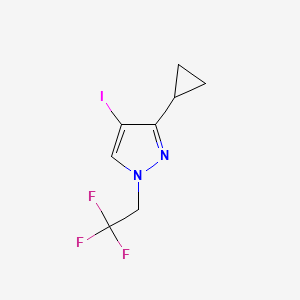 molecular formula C8H8F3IN2 B12458769 3-cyclopropyl-4-iodo-1-(2,2,2-trifluoroethyl)-1H-pyrazole 