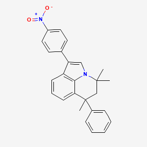 molecular formula C26H24N2O2 B12458780 4,4,6-trimethyl-1-(4-nitrophenyl)-6-phenyl-5,6-dihydro-4H-pyrrolo[3,2,1-ij]quinoline 