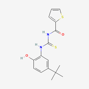 molecular formula C16H18N2O2S2 B12458795 N-[(5-tert-butyl-2-hydroxyphenyl)carbamothioyl]thiophene-2-carboxamide 