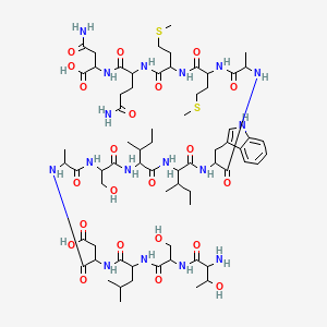 molecular formula C68H109N17O22S2 B12458816 H-DL-xiThr-DL-Ser-DL-Leu-DL-Asp-DL-Ala-DL-Ser-DL-xiIle-DL-xiIle-DL-Trp-DL-Ala-DL-Met-DL-Met-DL-Gln-DL-Asn-OH 