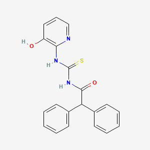 molecular formula C20H17N3O2S B12458847 N-[(3-hydroxypyridin-2-yl)carbamothioyl]-2,2-diphenylacetamide 