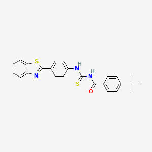 molecular formula C25H23N3OS2 B12458850 N-{[4-(1,3-benzothiazol-2-yl)phenyl]carbamothioyl}-4-tert-butylbenzamide 