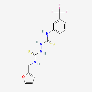 molecular formula C14H13F3N4OS2 B12458875 N-(furan-2-ylmethyl)-N'-[3-(trifluoromethyl)phenyl]hydrazine-1,2-dicarbothioamide 