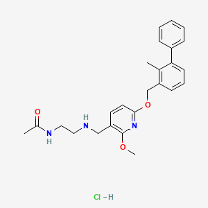 molecular formula C25H30ClN3O3 B12458895 N-[2-[[2-methoxy-6-[(2-methyl-3-phenylphenyl)methoxy]pyridin-3-yl]methylamino]ethyl]acetamide;hydrochloride 