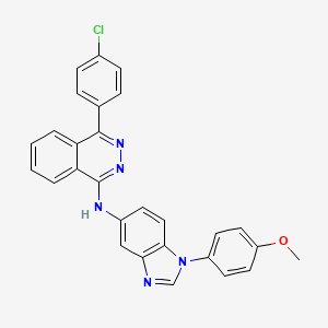 molecular formula C28H20ClN5O B12458932 4-(4-chlorophenyl)-N-[1-(4-methoxyphenyl)-1H-benzimidazol-5-yl]phthalazin-1-amine 