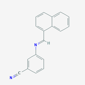 molecular formula C18H12N2 B12458949 3-{[(E)-naphthalen-1-ylmethylidene]amino}benzonitrile 