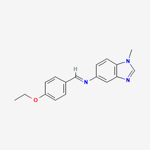 molecular formula C17H17N3O B12458956 N-[(E)-(4-ethoxyphenyl)methylidene]-1-methyl-1H-benzimidazol-5-amine 