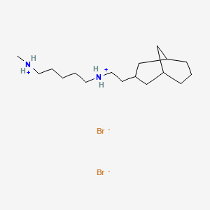 molecular formula C17H36Br2N2 B1245896 2-(3-Bicyclo[3.3.1]nonanyl)ethyl-[5-(methylazaniumyl)pentyl]azanium;dibromide 