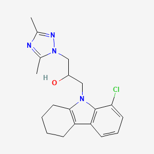 molecular formula C19H23ClN4O B12458967 1-(8-chloro-1,2,3,4-tetrahydro-9H-carbazol-9-yl)-3-(3,5-dimethyl-1H-1,2,4-triazol-1-yl)propan-2-ol 