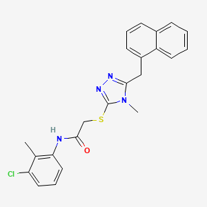 molecular formula C23H21ClN4OS B12458981 N-(3-chloro-2-methylphenyl)-2-{[4-methyl-5-(naphthalen-1-ylmethyl)-4H-1,2,4-triazol-3-yl]sulfanyl}acetamide 