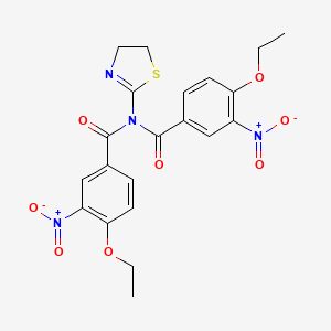 molecular formula C21H20N4O8S B12459000 N-(4,5-dihydro-1,3-thiazol-2-yl)-4-ethoxy-N-(4-ethoxy-3-nitrobenzoyl)-3-nitrobenzamide 