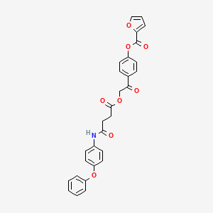 molecular formula C29H23NO8 B12459012 4-[({4-Oxo-4-[(4-phenoxyphenyl)amino]butanoyl}oxy)acetyl]phenyl furan-2-carboxylate 