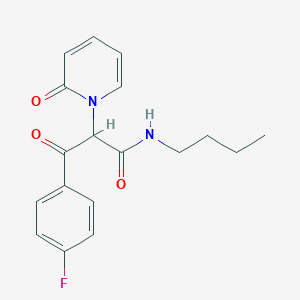 molecular formula C18H19FN2O3 B12459017 N-butyl-3-(4-fluorophenyl)-3-oxo-2-(2-oxopyridin-1-yl)propanamide 