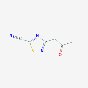 molecular formula C6H5N3OS B1245906 3-Acetonyl-5-cyano-1,2,4-thiadiazole 