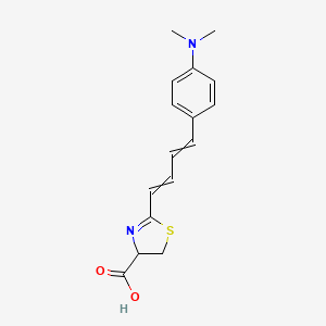 molecular formula C16H18N2O2S B12459063 2-[(1E,3E)-4-[4-(dimethylamino)phenyl]buta-1,3-dien-1-yl]-4,5-dihydro-1,3-thiazole-4-carboxylic acid 
