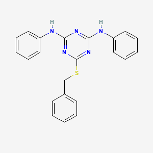 molecular formula C22H19N5S B12459086 6-(benzylsulfanyl)-N,N'-diphenyl-1,3,5-triazine-2,4-diamine 