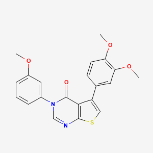 molecular formula C21H18N2O4S B12459118 5-(3,4-Dimethoxyphenyl)-3-(3-methoxyphenyl)thieno[2,3-d]pyrimidin-4-one 