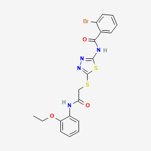 molecular formula C19H17BrN4O3S2 B12459121 2-bromo-N-(5-((2-((2-ethoxyphenyl)amino)-2-oxoethyl)thio)-1,3,4-thiadiazol-2-yl)benzamide 