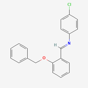 molecular formula C20H16ClNO B12459146 N-{(E)-[2-(benzyloxy)phenyl]methylidene}-4-chloroaniline 