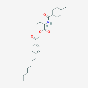 molecular formula C28H43NO4 B12459168 2-(4-heptylphenyl)-2-oxoethyl N-[(4-methylcyclohexyl)carbonyl]valinate 