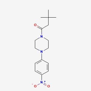 molecular formula C16H23N3O3 B12459201 3,3-Dimethyl-1-[4-(4-nitrophenyl)piperazin-1-yl]butan-1-one 
