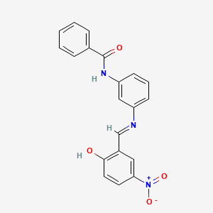 molecular formula C20H15N3O4 B12459209 N-(3-{[(E)-(2-hydroxy-5-nitrophenyl)methylidene]amino}phenyl)benzamide 