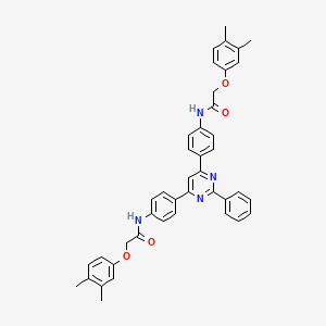 molecular formula C42H38N4O4 B12459218 N,N'-[(2-phenylpyrimidine-4,6-diyl)dibenzene-4,1-diyl]bis[2-(3,4-dimethylphenoxy)acetamide] 