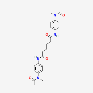 molecular formula C24H30N4O4 B12459226 N,N'-bis{4-[acetyl(methyl)amino]phenyl}hexanediamide 