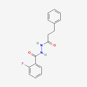 molecular formula C16H15FN2O2 B12459248 2-fluoro-N'-(3-phenylpropanoyl)benzohydrazide 