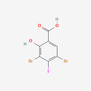molecular formula C7H3Br2IO3 B12459271 3,5-Dibromo-2-hydroxy-4-iodobenzoic acid 