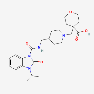 4-{[4-({[(3-isopropyl-2-oxo-2,3-dihydro-1H-benzimidazol-1-yl)carbonyl]amino}methyl)piperidin-1-yl]methyl}tetrahydro-2H-pyran-4-carboxylic acid