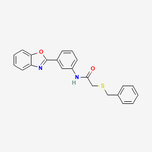 molecular formula C22H18N2O2S B12459362 N-[3-(1,3-benzoxazol-2-yl)phenyl]-2-(benzylsulfanyl)acetamide 