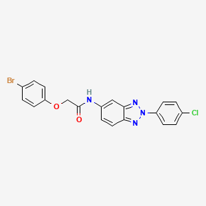 molecular formula C20H14BrClN4O2 B12459380 2-(4-bromophenoxy)-N-[2-(4-chlorophenyl)-2H-benzotriazol-5-yl]acetamide 